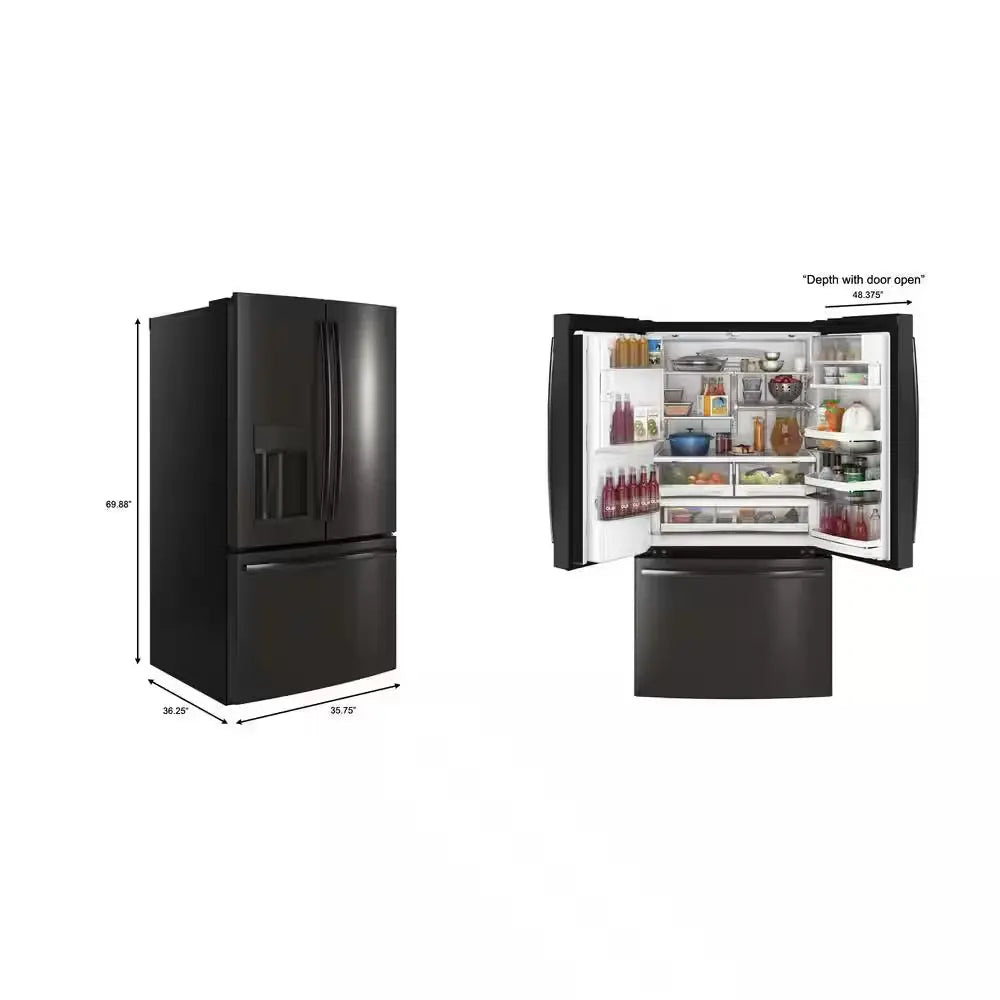 Profile 27.8 Cu. Ft. French Door Refrigerator with Hands-Free Autofill in Fingerprint Resistant Black Stainless Steel | Fridge.com