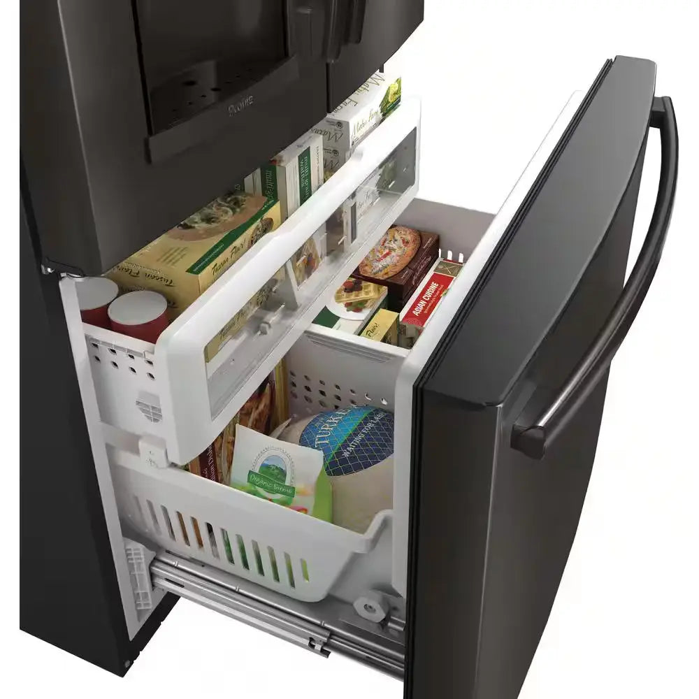 Profile 27.8 Cu. Ft. French Door Refrigerator with Hands-Free Autofill in Fingerprint Resistant Black Stainless Steel | Fridge.com