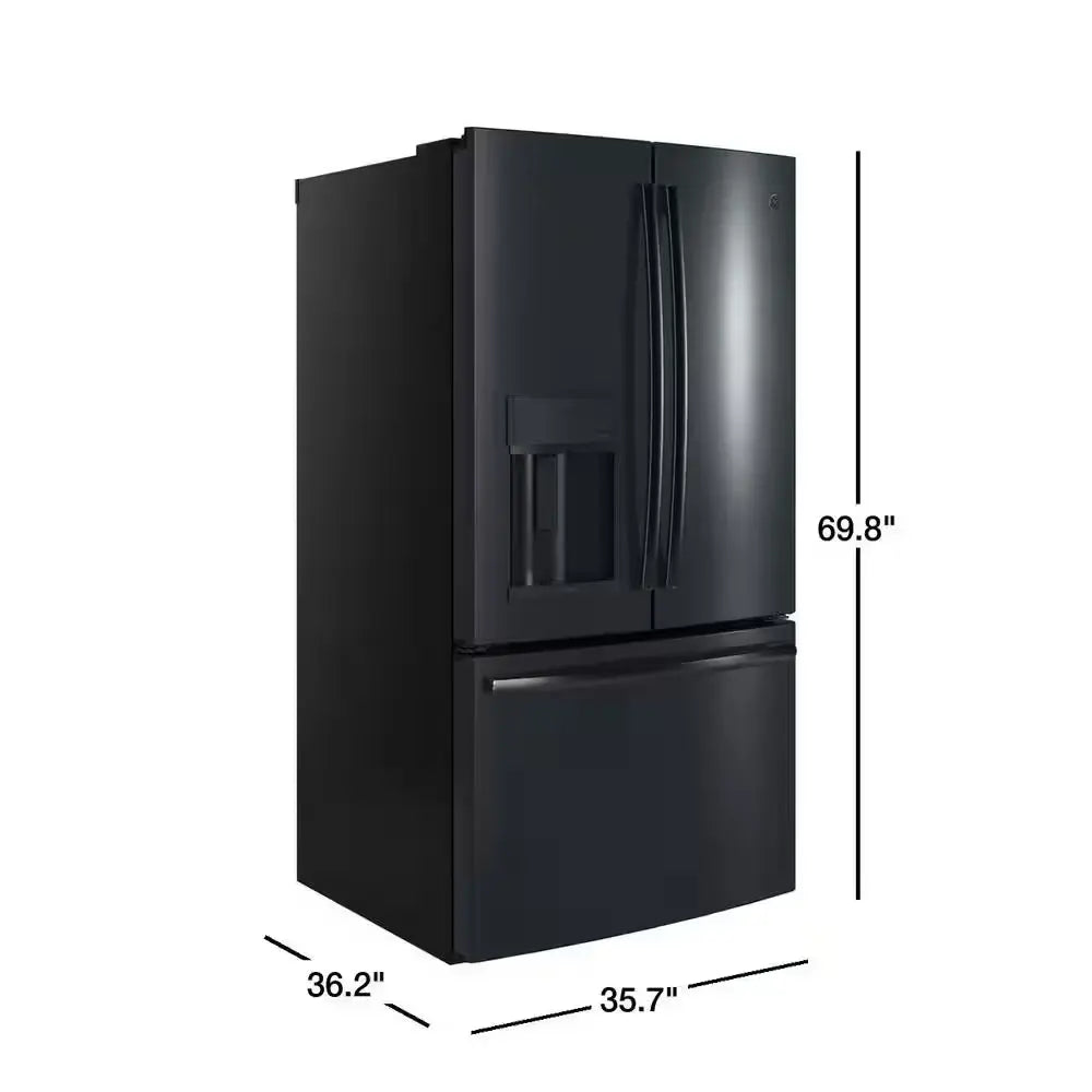 Profile 27.8 Cu. Ft. French Door Refrigerator with Hands-Free Autofill in Fingerprint Resistant Black Stainless Steel | Fridge.com