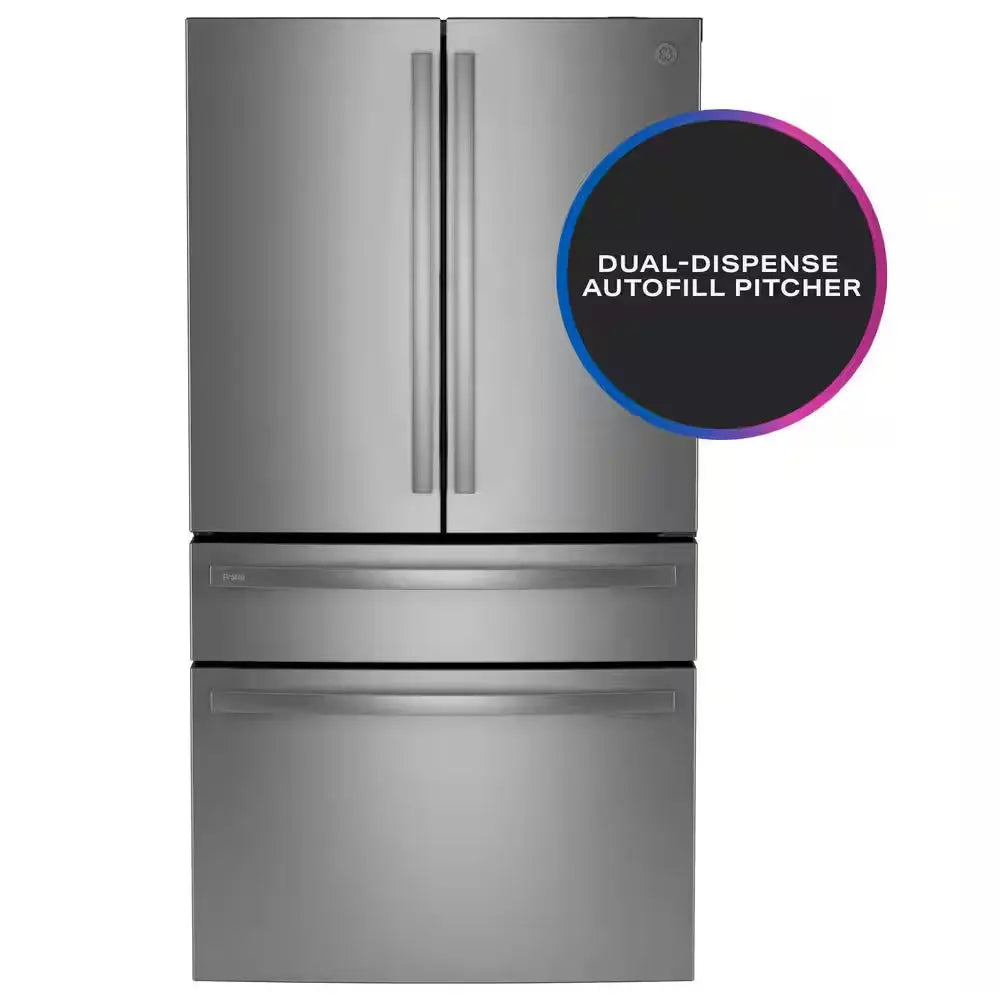 Profile 28.7 Cu. Ft. 4-Door French Door Refrigerator in Stainless Steel with Dual-Dispense Autofill Pitcher | Fridge.com