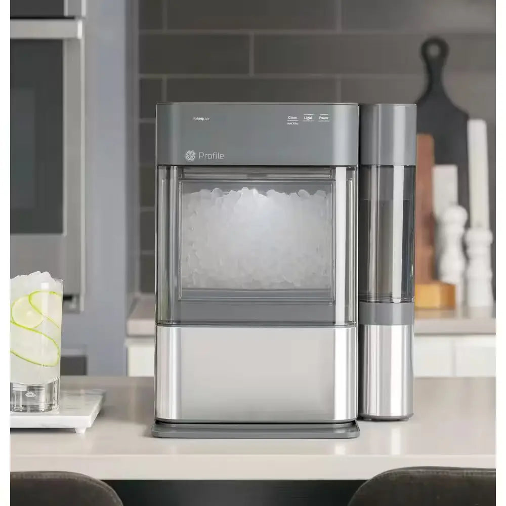 Profile Opal 24 Lb Portable Nugget Ice Maker in Stainless Steel, with Side Tank, and Wifi Connected | Fridge.com