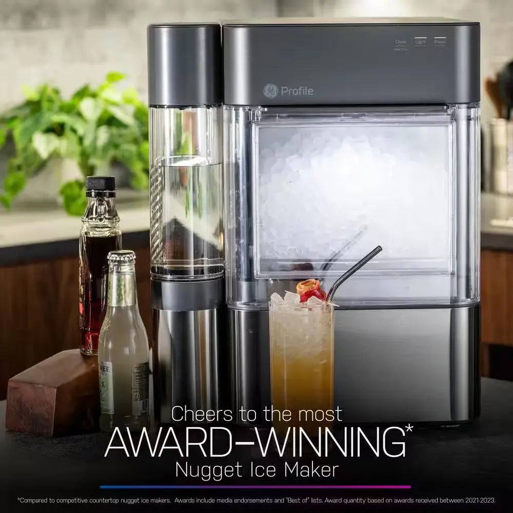 Profile Opal 24 Lbs. Portable Nugget Ice Maker in Black Stainless Wifi Connected | Fridge.com