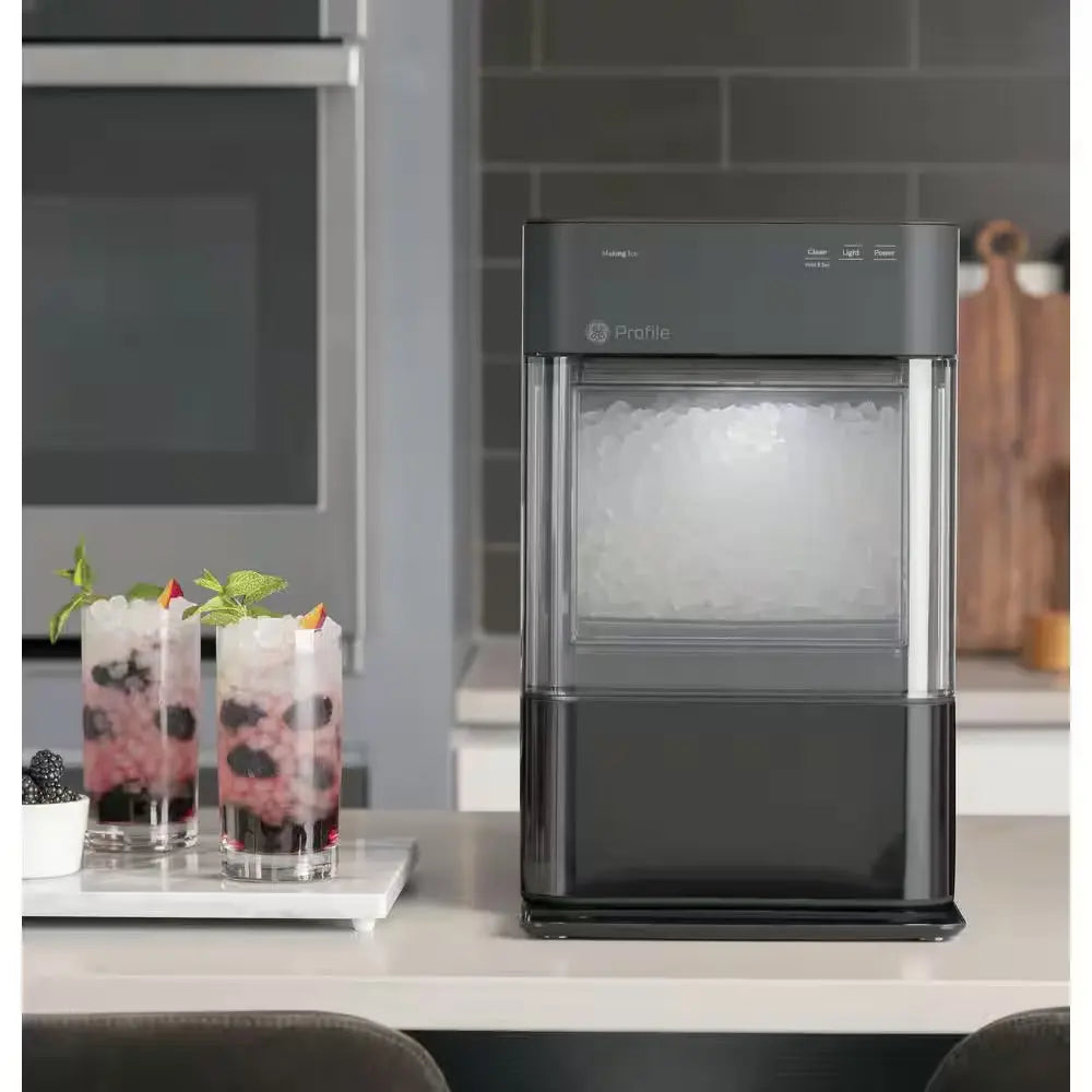 Profile Opal 24 Lbs. Portable Nugget Ice Maker in Black Stainless Wifi Connected | Fridge.com