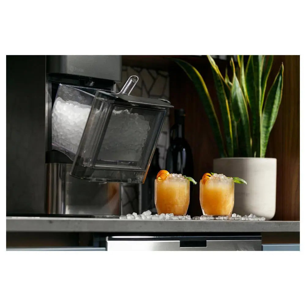 Profile Opal 24 Lbs. Portable Nugget Ice Maker in Black Stainless Wifi Connected | Fridge.com