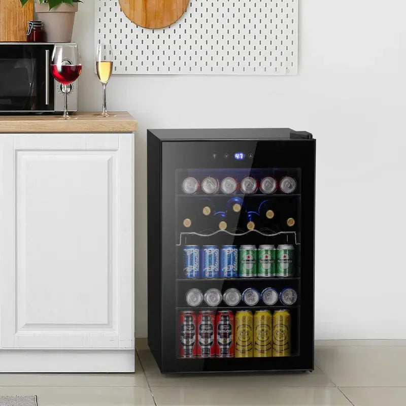 R.W.FLAME 140 Cans (12 Oz.) Freestanding Beverage Cooler with 37 Bottle Wine Storage | Fridge.com