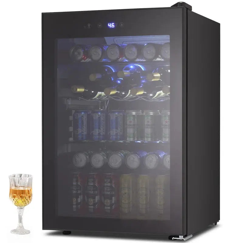 R.W.FLAME 140 Cans (12 Oz.) Freestanding Beverage Cooler with 37 Bottle Wine Storage | Fridge.com