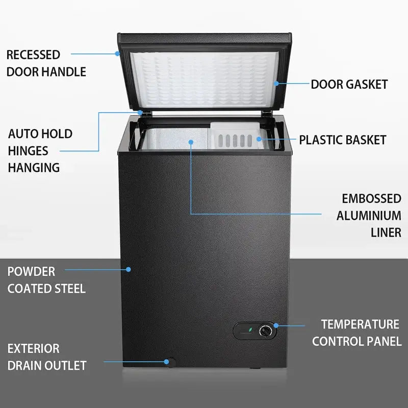 R.W.FLAME 3.5 Cu.Ft.Garage Ready Chest Freezer with Adjustable Temperature | Fridge.com