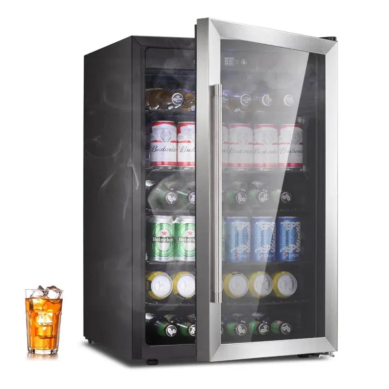 R.W.FLAME 4.5 Cubic Feet 145 Cans Freestanding Beverage Refrigerator with Glass Door | Fridge.com