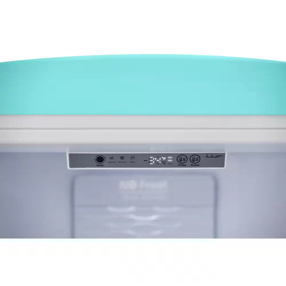 RR2 12 Cu. Ft. Retro Refrigerator Full Size Fridge Bottom Freezer Chrome Handle Frost Free LED Multiflow 360° Turquoise | Fridge.com