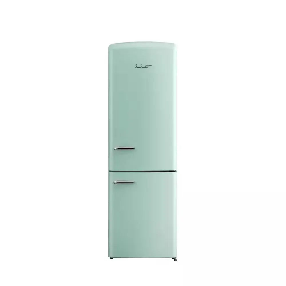 RR2 12 Cu. Ft. Retro Refrigerator Full Size Fridge Bottom Freezer Chrome Handle Frost Free LED Multiflow 360° Turquoise | Fridge.com