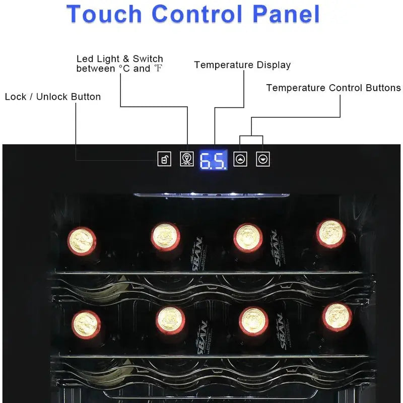 Rebuyhome 17.72'' 28 Bottle Single Zone Freestanding Wine Refrigerator | Fridge.com