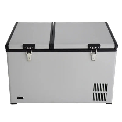 Whynter Outdoor 90 Quart Dual Zone Portable Freezer/Refrigerator with 12V DC and Wheels | Fridge.com