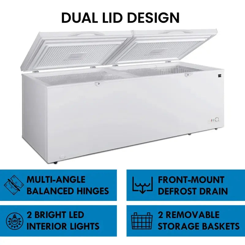 Kenmore 21 Cu. Ft. (595L) Convertible Chest Freezer/Refrigerator, White | Fridge.com