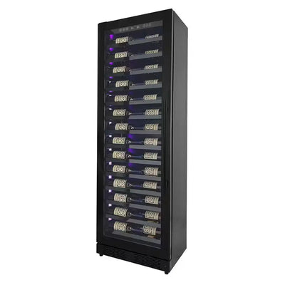 Reserva 67-Bottle 71 In. Tall Single Zone Left Hinge Digital Wine Cellar Cooling Unit in Black Shallow Depth | Fridge.com