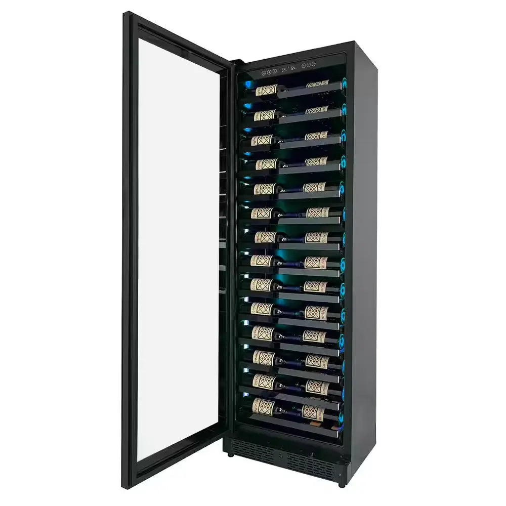 Reserva 67-Bottle 71 In. Tall Single Zone Left Hinge Digital Wine Cellar Cooling Unit in Black Shallow Depth | Fridge.com