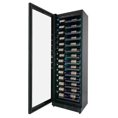 Reserva 67-Bottle 71 In. Tall Single Zone Left Hinge Digital Wine Cellar Cooling Unit in Black Shallow Depth | Fridge.com