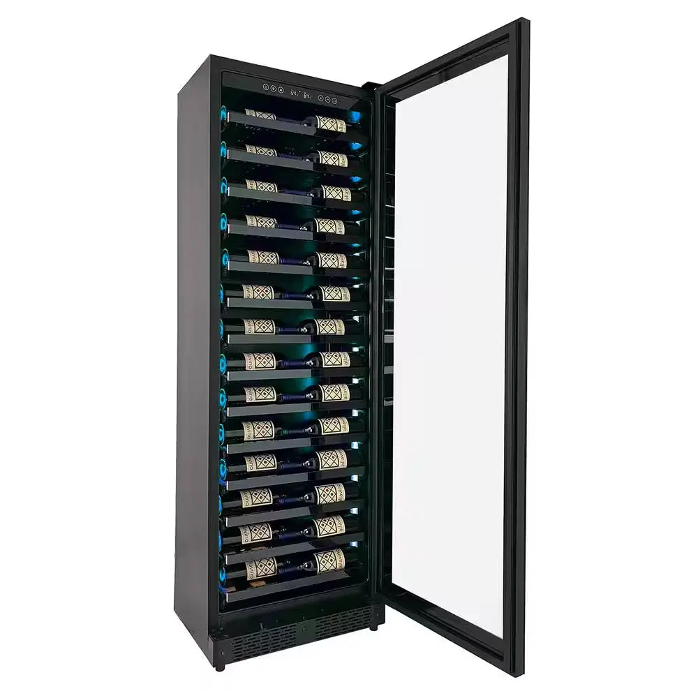 Reserva 67-Bottle 71 In. Tall Single Zone Right Hinge Digital Wine Cellar Cooling Unit in Black Shallow Depth | Fridge.com