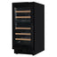 Reserve 15 In. under Counter Panel Ready Dual Zone Beverage and Wine Cooler, 23 Bottle Capacity, Wooden Shelves in Black | Fridge.com