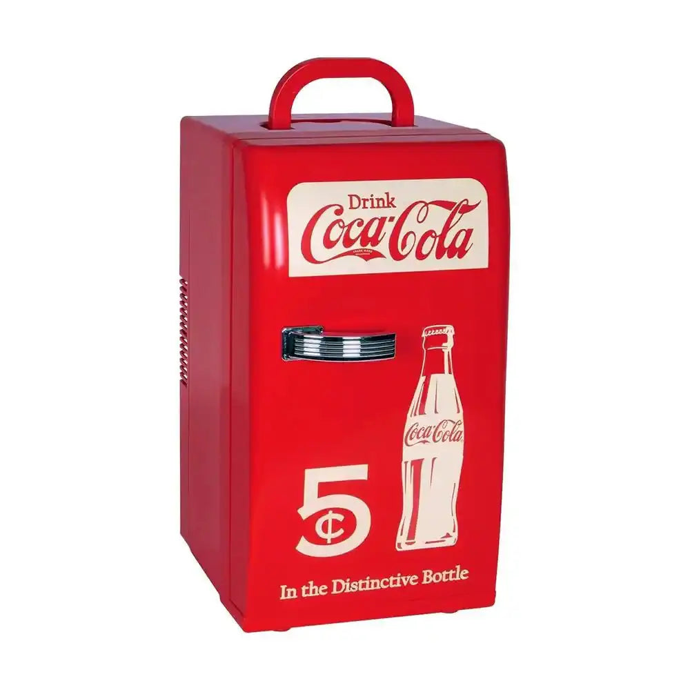 Retro 18 Can Mini Fridge With12V DC and 110V AC Cords, 22L (23 Qt.), Portable Cooler, Red | Fridge.com