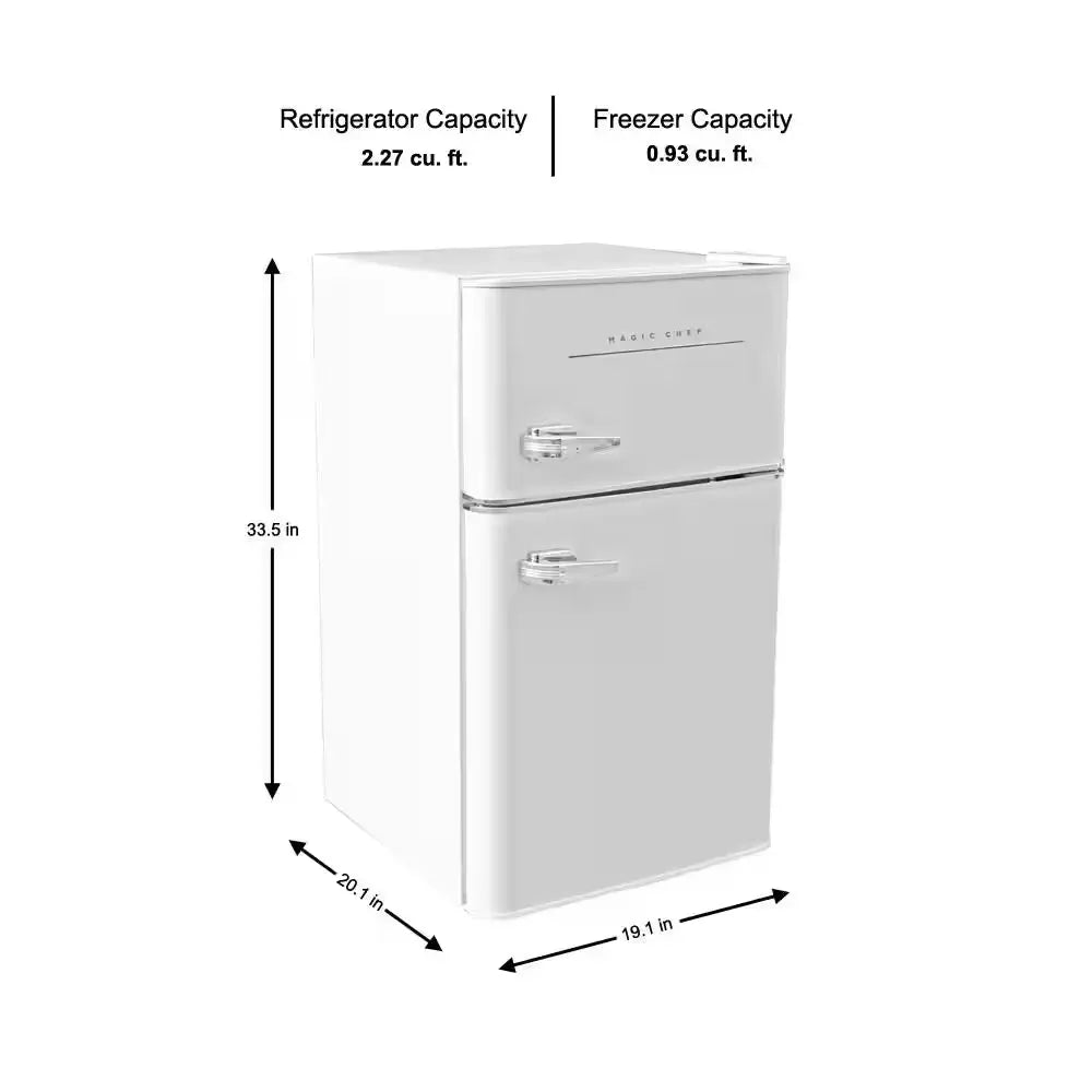 Retro 3.2 Cu. Ft. 2 Door Mini Fridge in White | Fridge.com