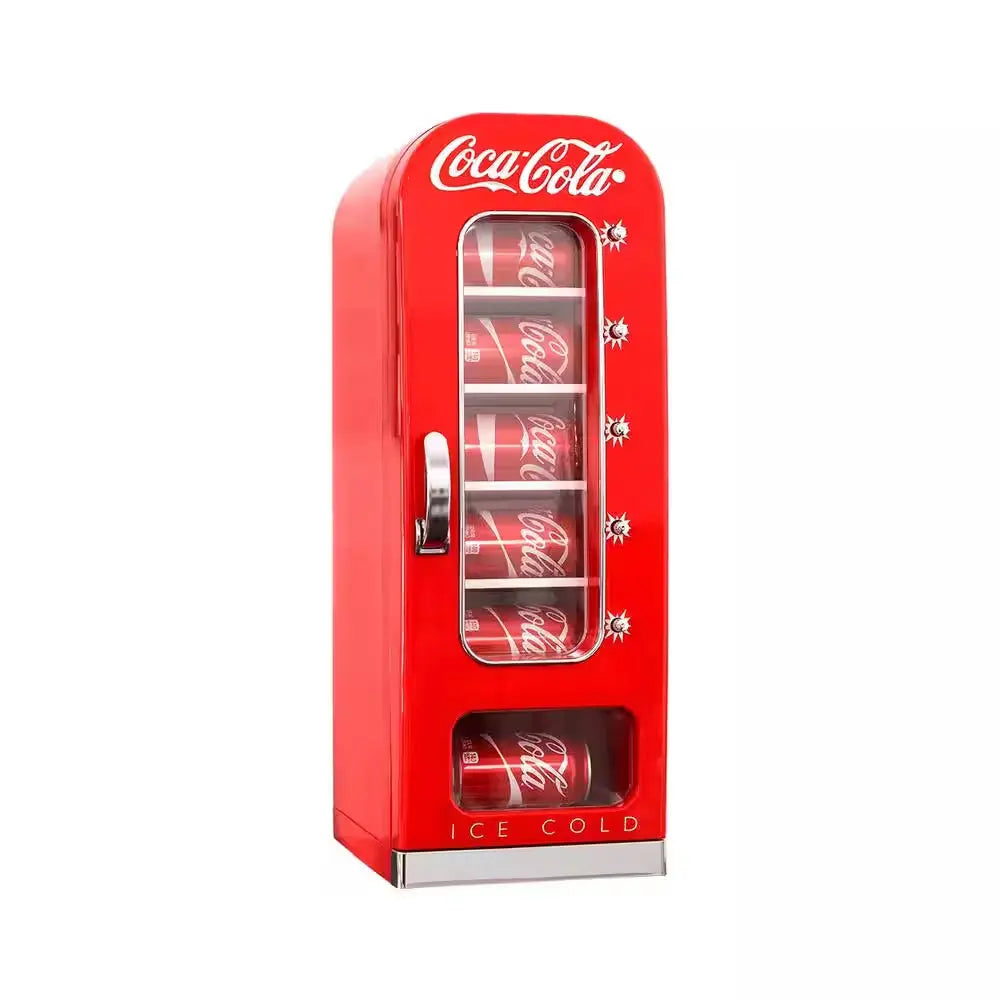 Retro Vending Machine Mini Fridge12V DC 110V AC, 10 Can Cooler with Push-Button Vending Action | Fridge.com