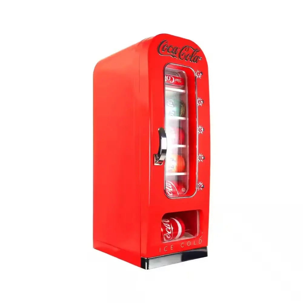 Retro Vending Machine Mini Fridge12V DC 110V AC, 10 Can Cooler with Push-Button Vending Action | Fridge.com