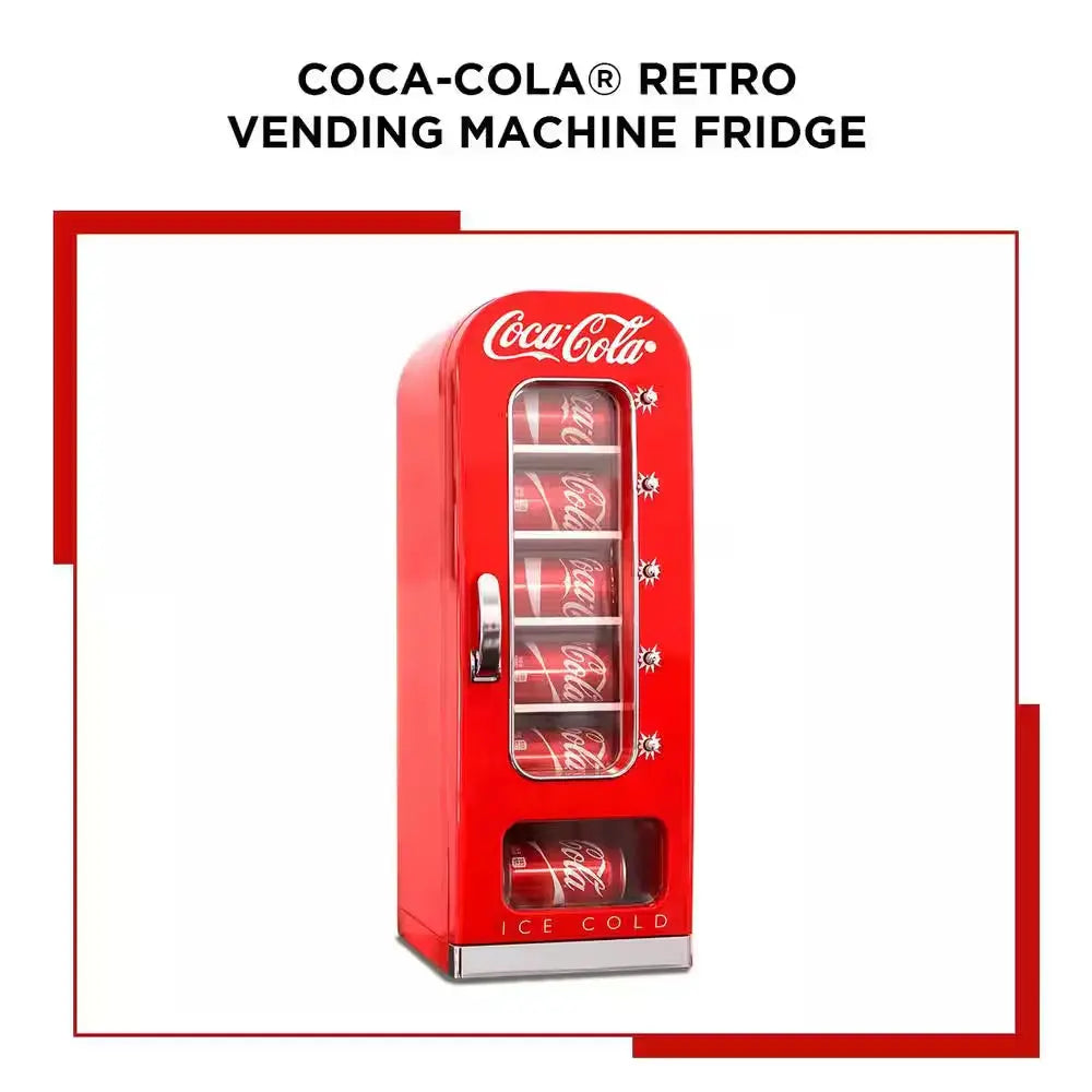 Retro Vending Machine Mini Fridge12V DC 110V AC, 10 Can Cooler with Push-Button Vending Action | Fridge.com