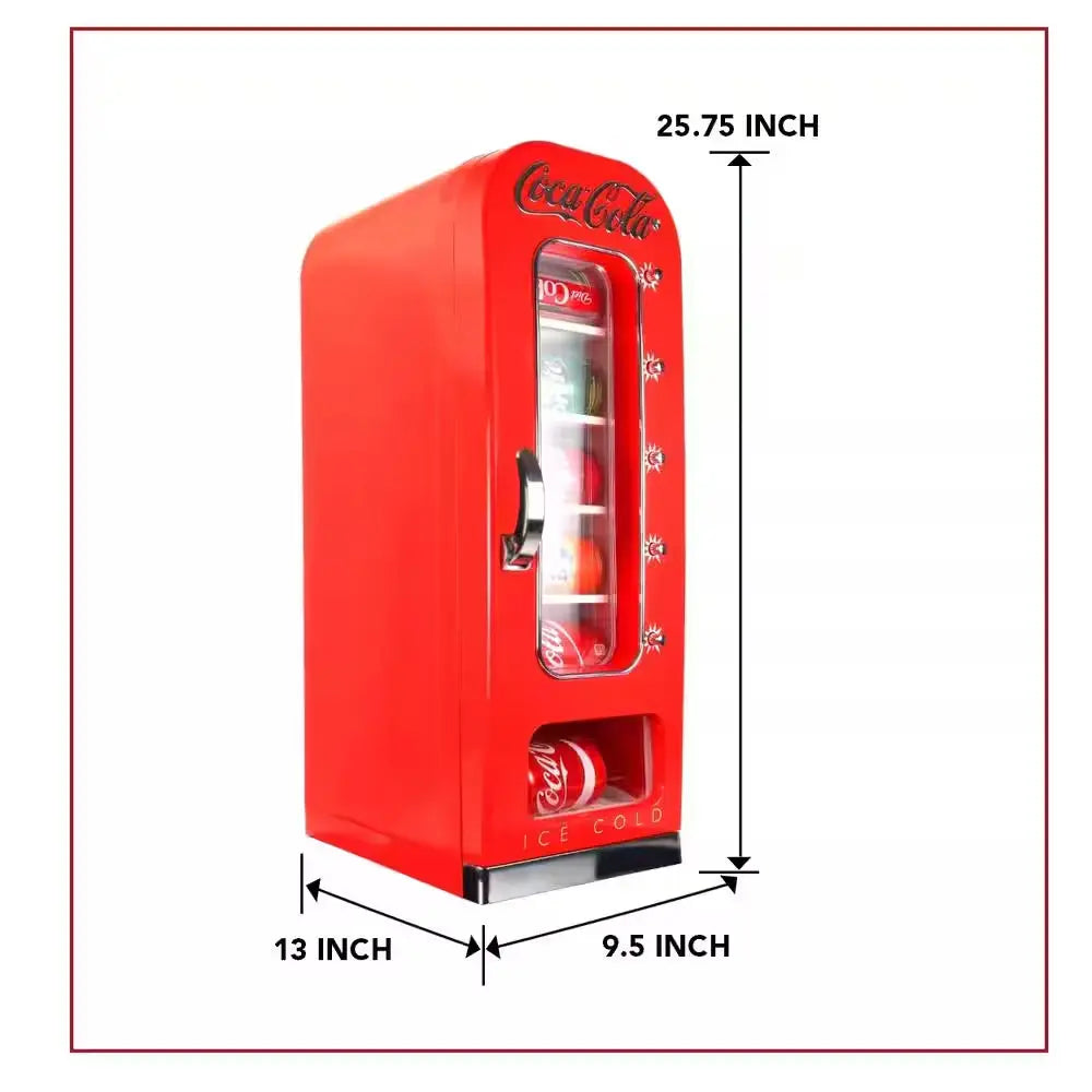 Retro Vending Machine Mini Fridge12V DC 110V AC, 10 Can Cooler with Push-Button Vending Action | Fridge.com