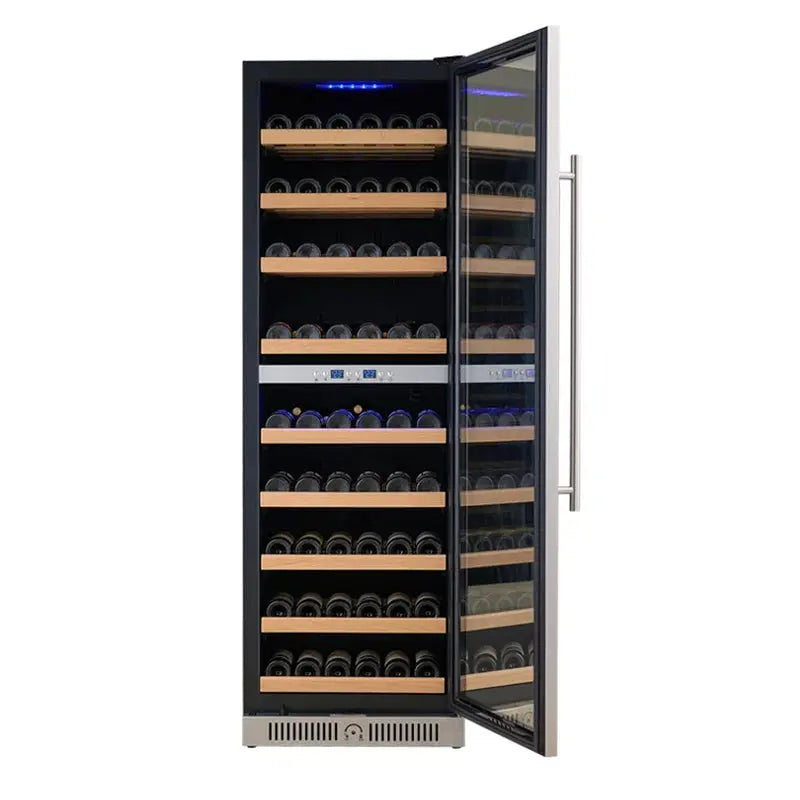 Rhomeway 23.4'' 171 Bottle Built-In Dual Zone Wine Refrigerator | Fridge.com