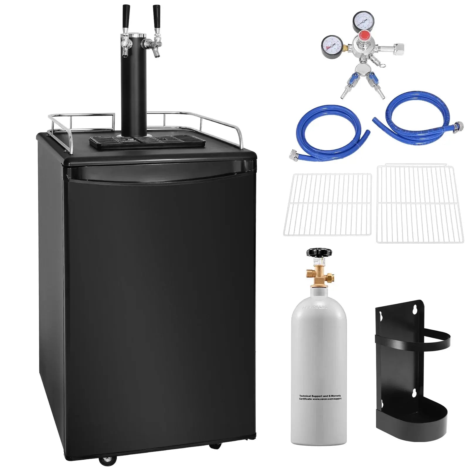 SKYSHALO Draft Beer Dispenser Beer Kegerator Full Size Keg Refrigerator Dual Tap | Fridge.com