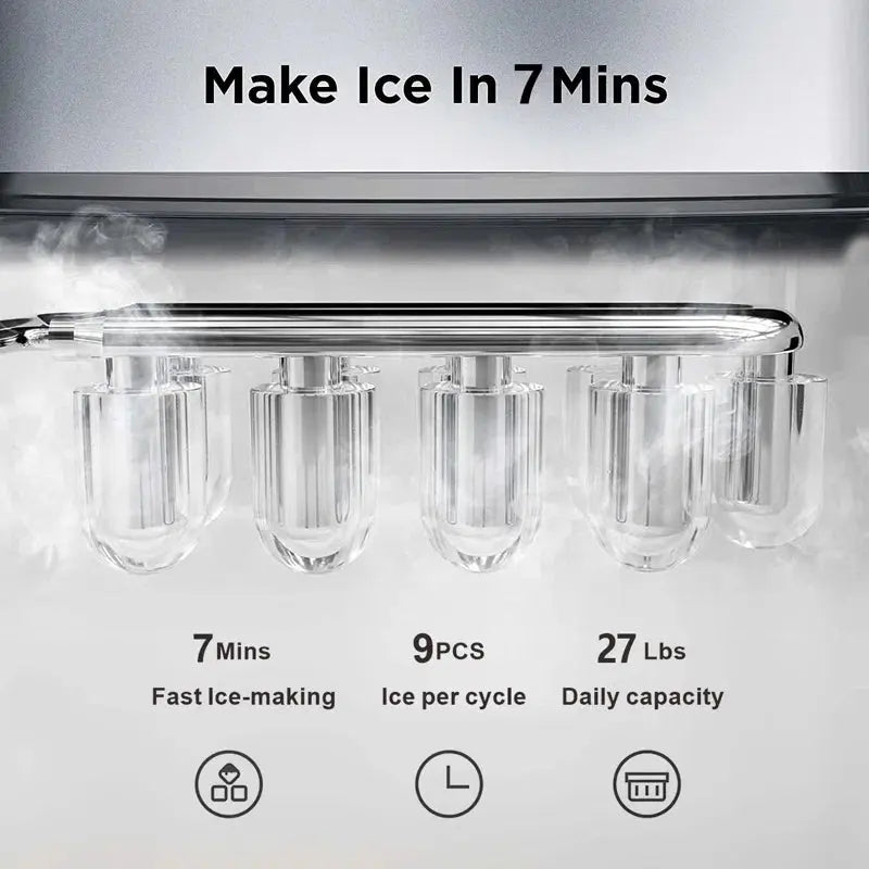 SOOPYK Hot and Cold Water Cooler Dispenser with Ice Maker 5 Gallon Bottle Top Load 27 Lbs per Day | Fridge.com