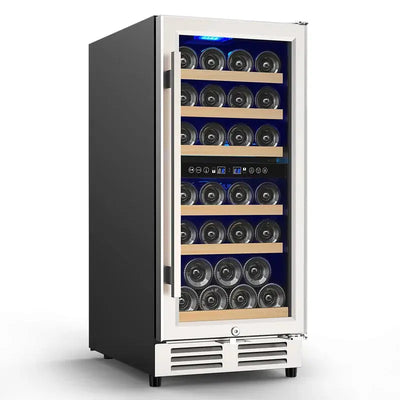 SOTOLA 14.9'' 27 Bottle Dual Zone Wine Refrigerator | Fridge.com