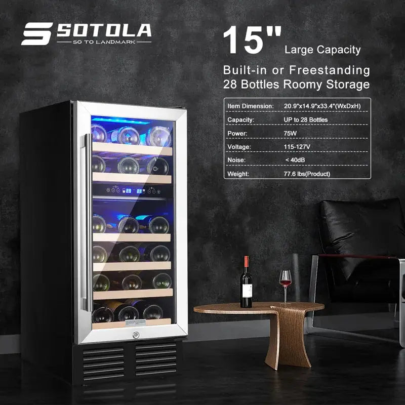 SOTOLA 14.9'' Freestanding Wine Refrigerator | Fridge.com