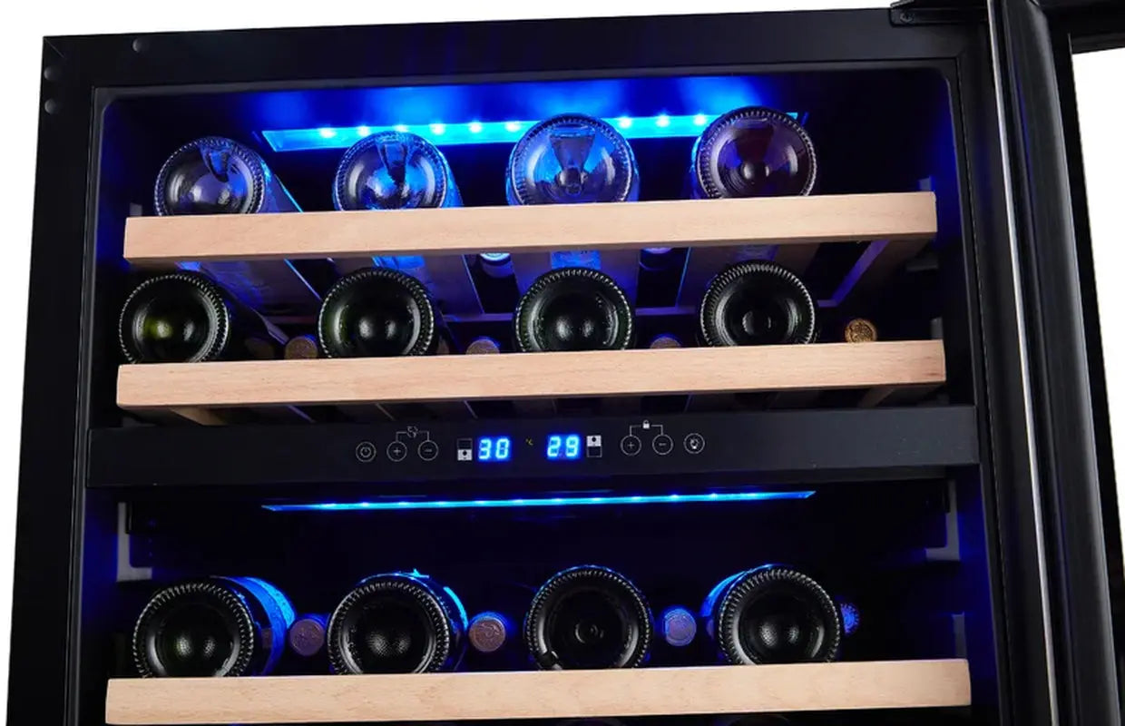 SOTOLA 23.4'' 46 Bottle Dual Zone Wine Refrigerator | Fridge.com