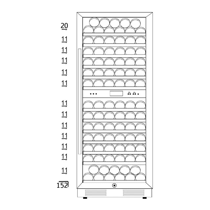 SOTOLA 24'' 152 Bottle Dual Zone Wine Refrigerator | Fridge.com