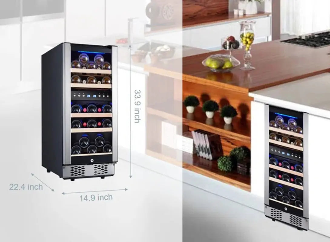 SOTOLA 30 Bottle Dual Zone Wine Refrigerator | Fridge.com