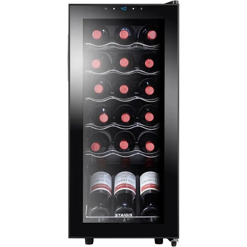 STAIGIS 13.6'' 18 Bottle Single Zone Freestanding Wine Refrigerator | Fridge.com