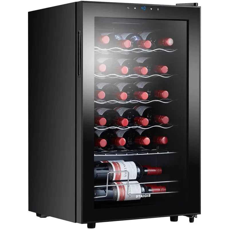 STAIGIS 17.3'' 24 Bottle Single Zone Freestanding Wine Refrigerator | Fridge.com