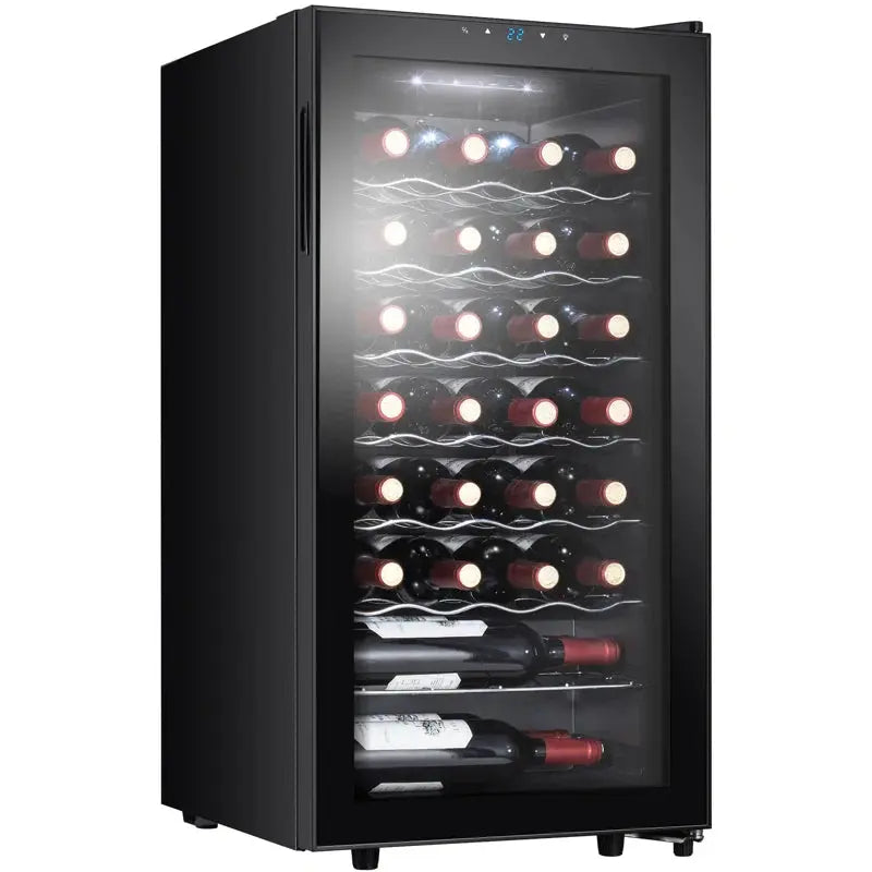 STAIGIS 17.3'' 28 Bottle Single Zone Freestanding Wine Refrigerator | Fridge.com