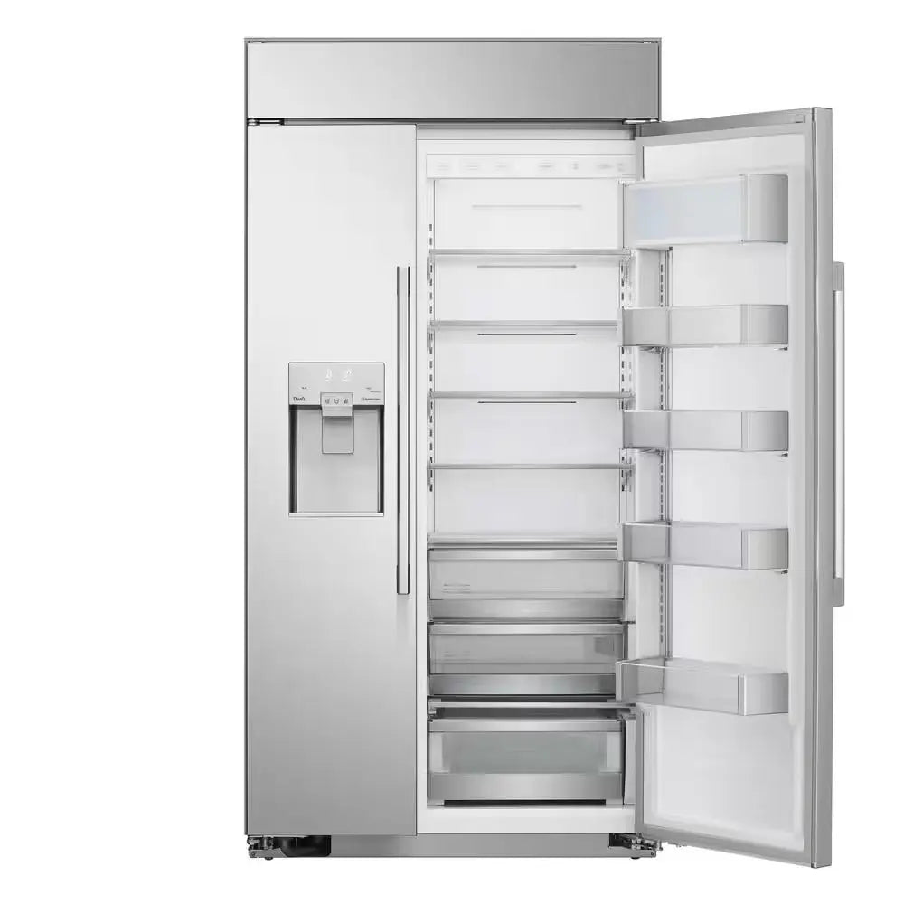 STUDIO 42 In. W 26 Cu. Ft. SMART Built-In Side by Side Refrigerator in Stainless Steel with Tall Ice & Water Dispenser | Fridge.com