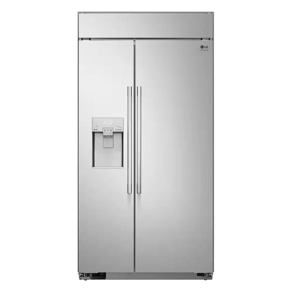 STUDIO 42 In. W 26 Cu. Ft. SMART Built-In Side by Side Refrigerator in Stainless Steel with Tall Ice & Water Dispenser | Fridge.com