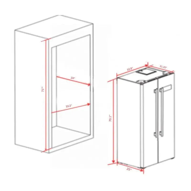 Salerno 33-Inch Freestanding Side-By-Side Refrigerator in Stainless Steel, 15.6 Cu.Ft. | Fridge.com