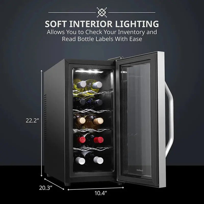 Schmécké 10.4'' 10 Bottle Single Zone Freestanding Wine Refrigerator | Fridge.com