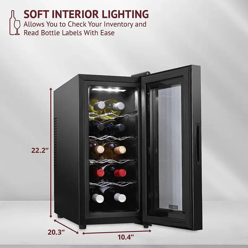 Schmécké 10.4'' 10 Bottle Single Zone Freestanding Wine Refrigerator | Fridge.com