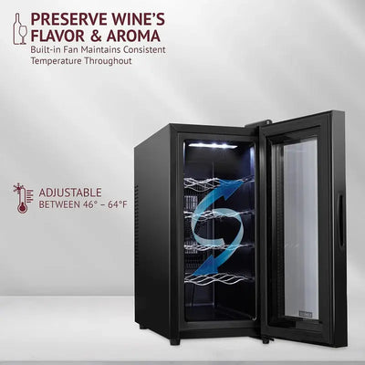 Schmécké 10.4'' 10 Bottle Single Zone Freestanding Wine Refrigerator | Fridge.com