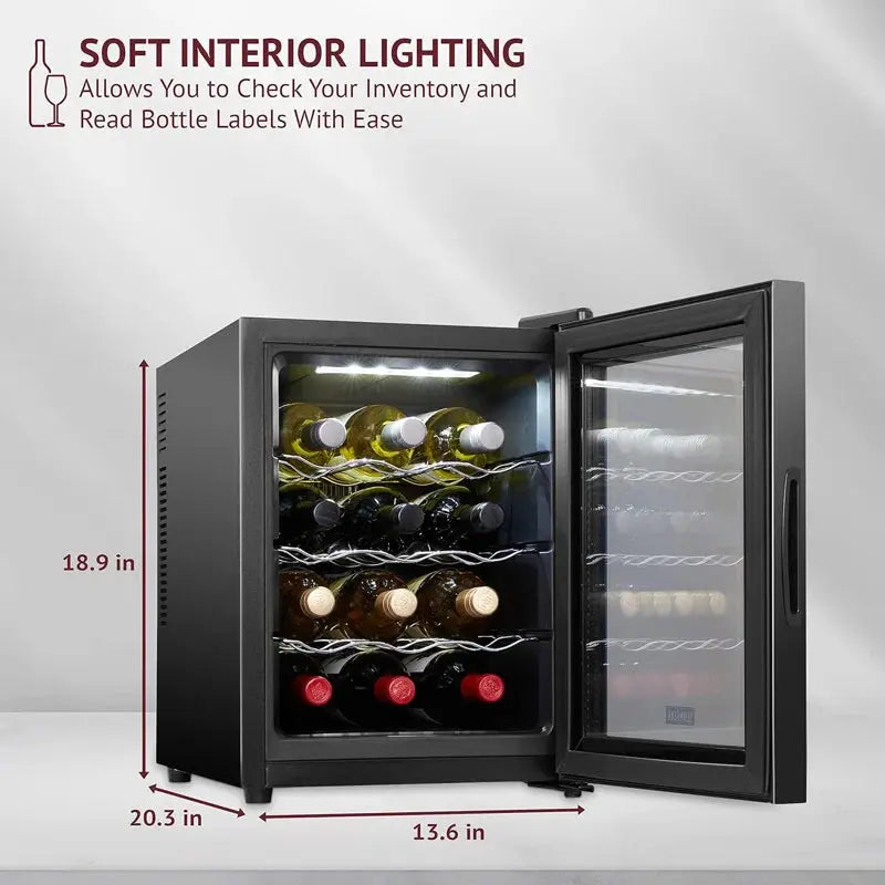 Schmécké 13.6'' 12 Bottle Single Zone Freestanding Wine Refrigerator | Fridge.com