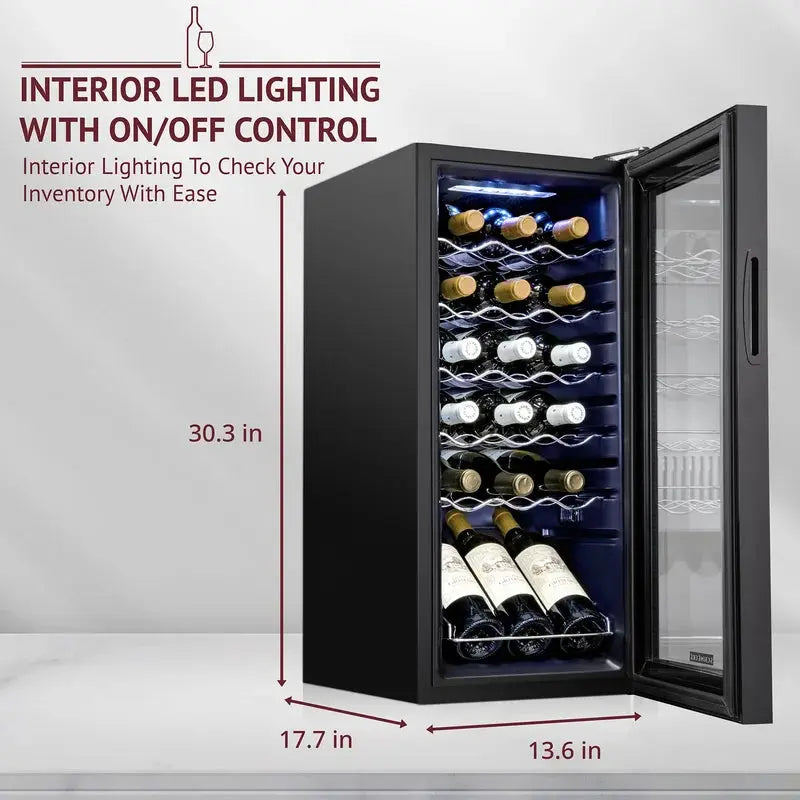 Schmécké 13.6'' 18 Bottle Single Zone Freestanding Wine Refrigerator | Fridge.com