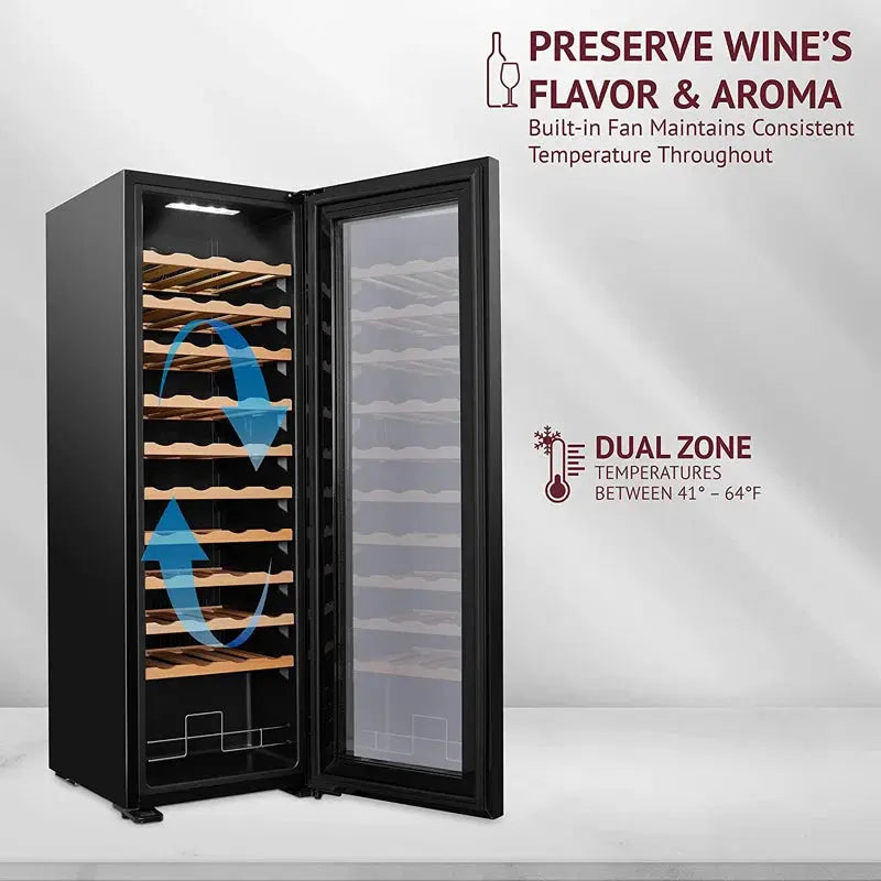 Schmécké 16.9'' 44 Bottle Dual Zone Freestanding Wine Refrigerator | Fridge.com