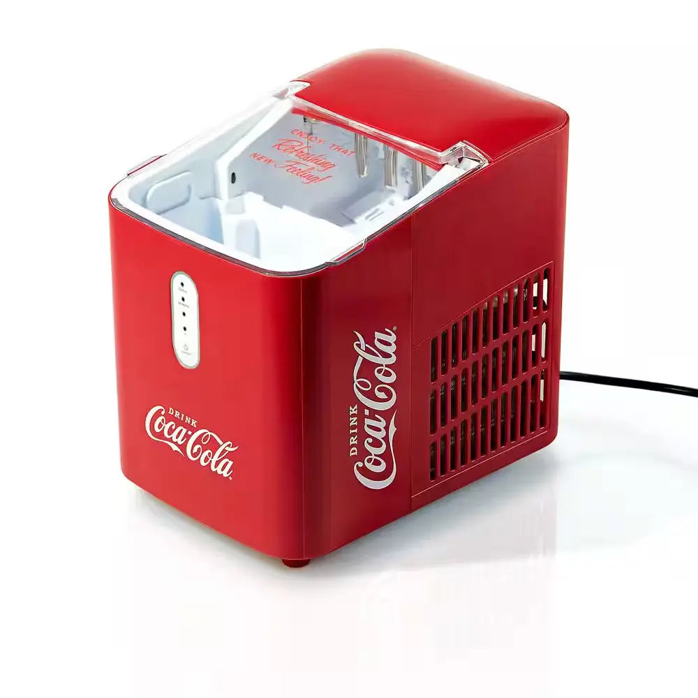 Self Cleaning 11 In. 26 Lbs. Countertop Automatic Portable Ice Maker in Red | Fridge.com