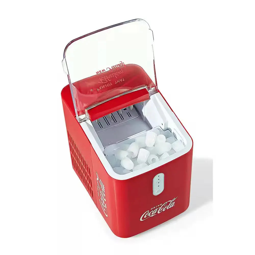 Self Cleaning 11 In. 26 Lbs. Countertop Automatic Portable Ice Maker in Red | Fridge.com